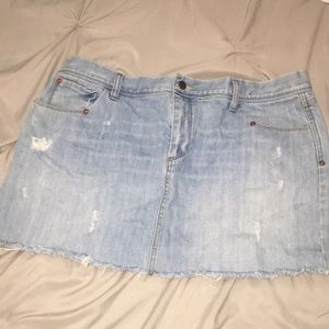 Light washed jean skirt